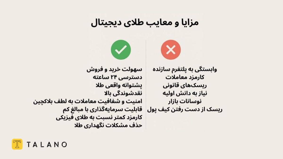 مزایا و معایب طلای دیجیتال