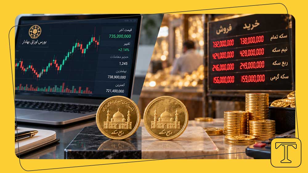 تفاوت قیمت سکه در بورس و بازار