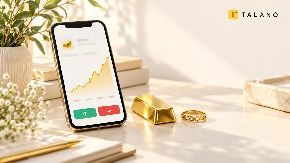 بررسی خرید و فروش آنلاین طلا با گوشی و طلای واقعی در نور روشن