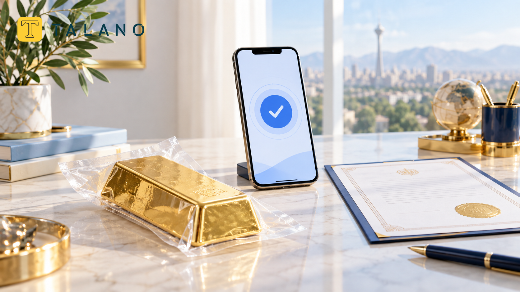 تصویر شاخص خبر طلا با لوگوی طلانو در گوشه بالا-چپ